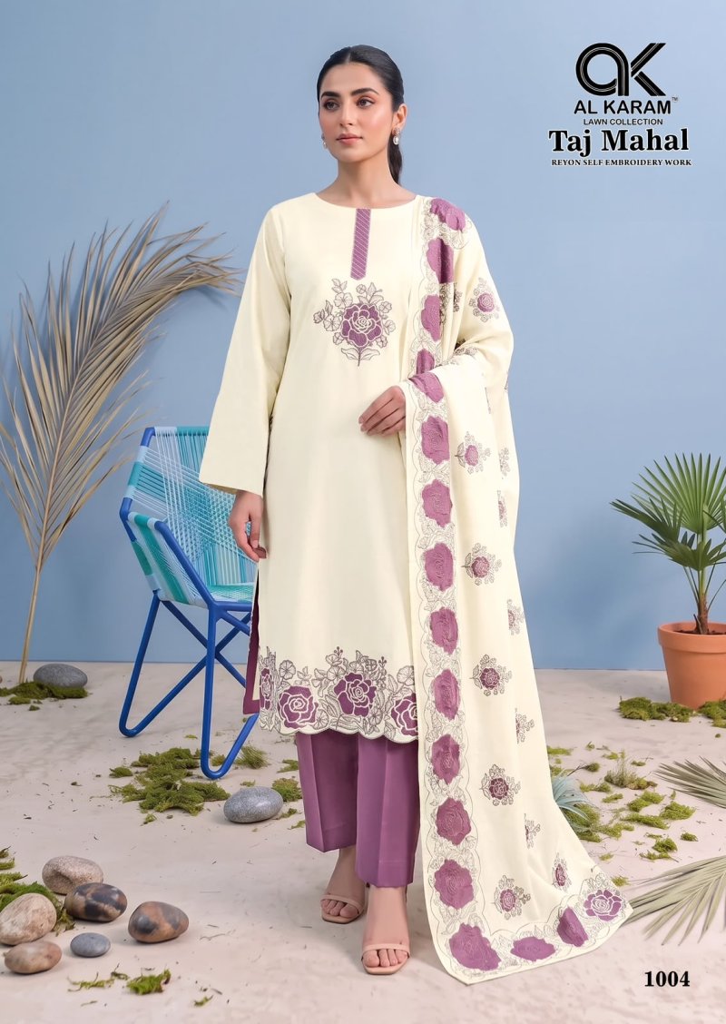 Taj Mahal By Al Karam Rayon Dress Material